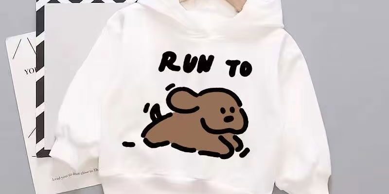 White spring autumn fashion hoodie for stylish kids wear