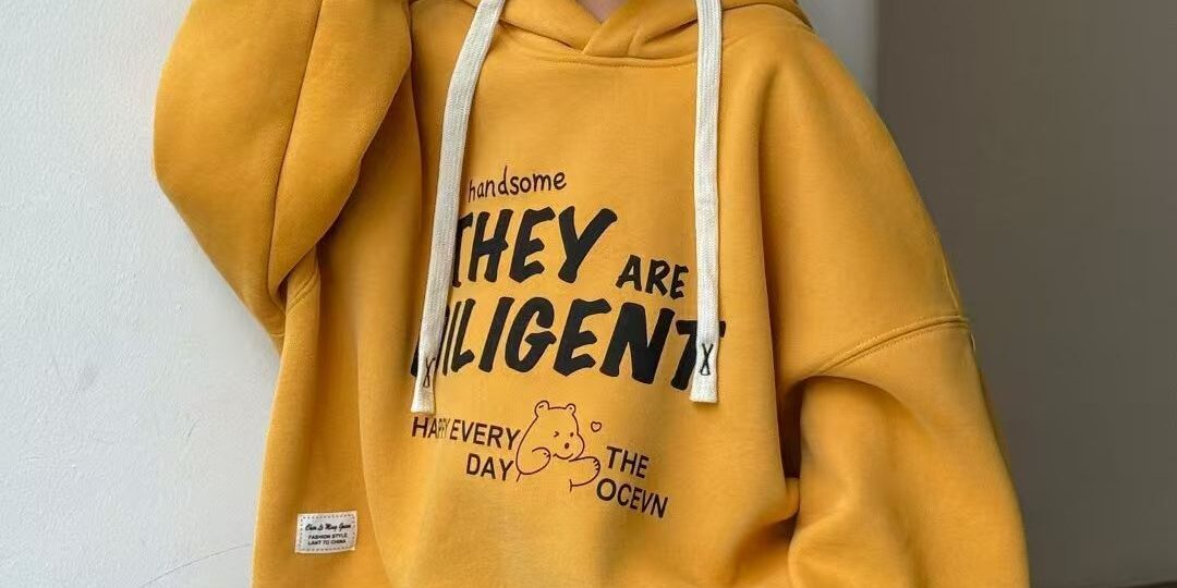 Thick fleece cartoon print boys hoodie for winter