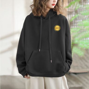 Cotton women’s spring autumn lightweight pullover hoodie