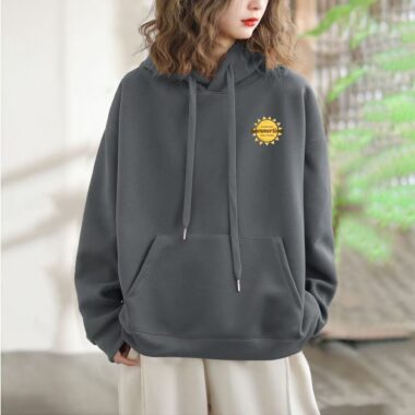 Cotton women’s spring autumn lightweight pullover hoodie