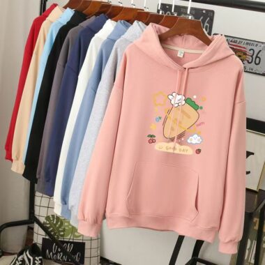 Plus size loose women’s spring autumn pullover hoodie