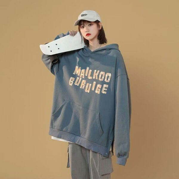 Plus size split hem loose women’s spring autumn oversized hoodie