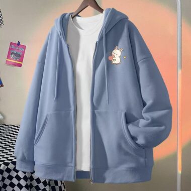 Solid lightweight women’s spring autumn zip hoodie