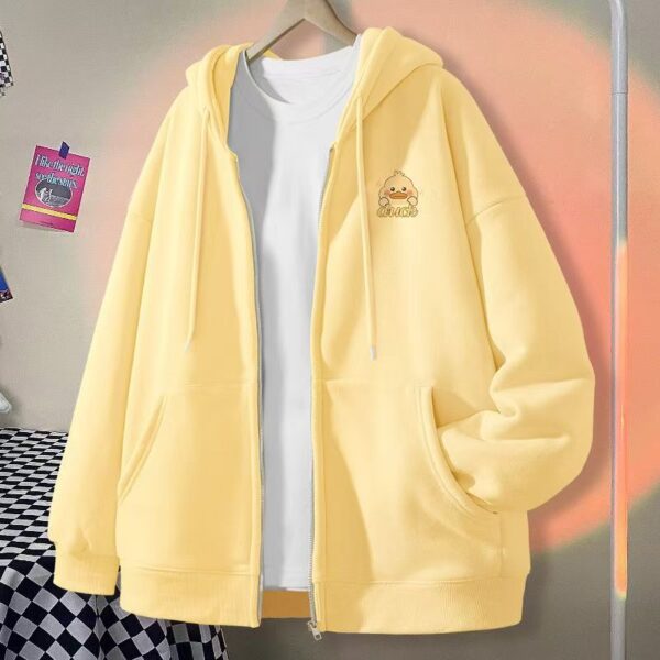 Solid lightweight women’s spring autumn zip hoodie