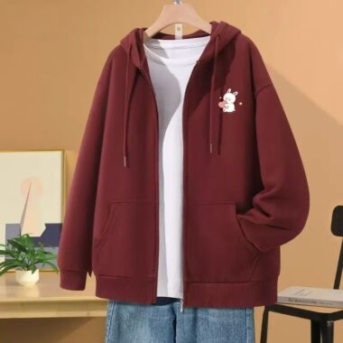 Solid lightweight women’s spring autumn zip hoodie