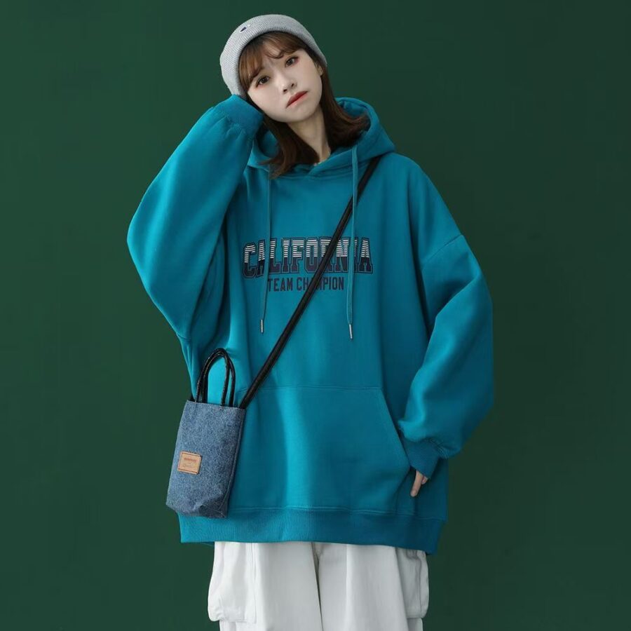 Thick loose women’s autumn winter oversized fleece hoodie