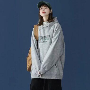 Thick loose women’s autumn winter oversized fleece hoodie