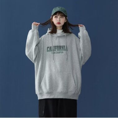 Thick loose women’s autumn winter oversized fleece hoodie