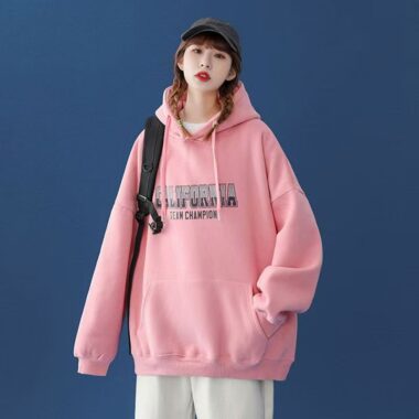 Thick loose women’s autumn winter oversized fleece hoodie