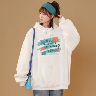 Thick loose women’s autumn winter oversized fleece hoodie