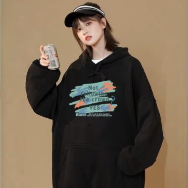 Thick loose women’s autumn winter oversized fleece hoodie