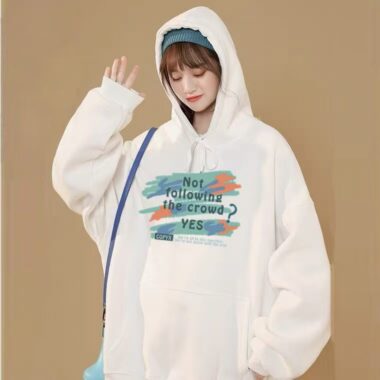 Thick loose women’s autumn winter oversized fleece hoodie