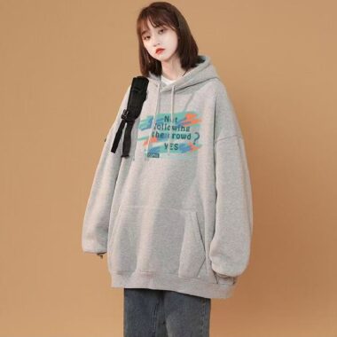 Thick loose women’s autumn winter oversized fleece hoodie