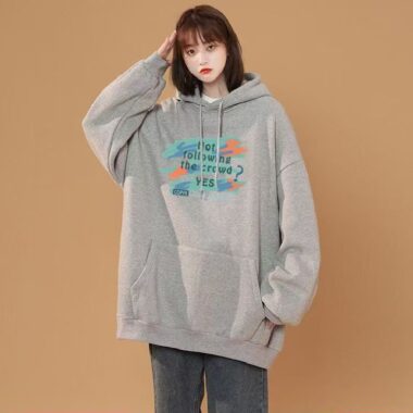 Loose thick warm winter women’s oversized fleece hoodie