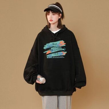 Loose thick warm winter women’s oversized fleece hoodie